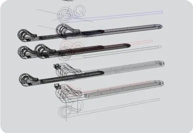 CAD wireframes of several hook profiles